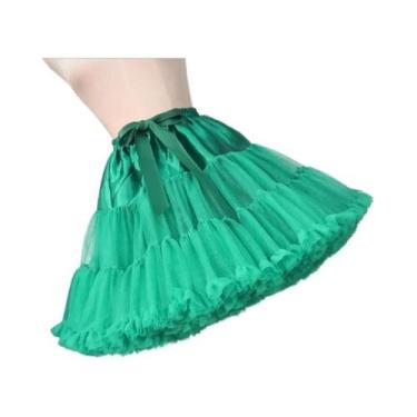 Imagem de Saia De Tule Plissada Em Camadas Branca E Preta Para Mulheres, Saia Pu