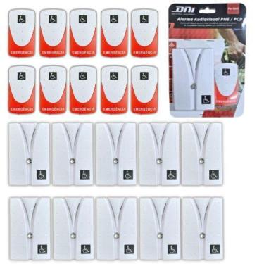 Imagem de Kit 10 Alarme Campainha Pcd Idoso Banheiro Emergência Bivolt