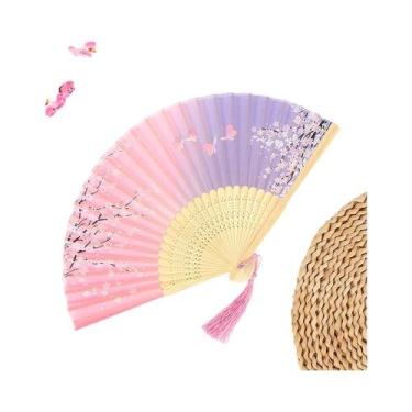 Imagem de Leque De Dança Elegante Com Cabo De Madeira E Franjas Para Mulheres, E