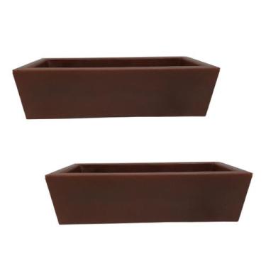 Imagem de Kit 2 Jardineira de Planta Marrom 37x15 Floreira Polietileno - Alpe & 