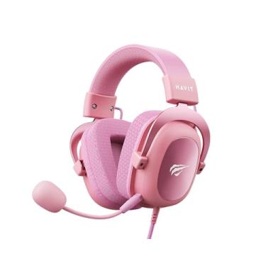 Imagem de Havit Headphone Fone de Ouvido H2002d Pink, Gamer, com Microfone, Falante 53mm, Plug 3, 5mm: compatível com XBOX ONE e PS4, HAVIT, HV-H2002d Cor Rosa