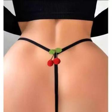 Imagem de Calcinhas Fio Dental Sensual em Tule - Cereja - SolSeduo, Vermelho