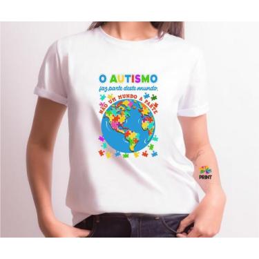 Imagem de Camiseta Adulto Unissex - Autismo est.5.8 - Zlprint, P