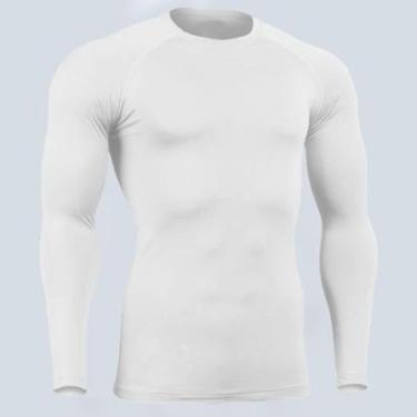 Imagem de Blusa Masculina Proteção UV Segunda Pele Térmica Poliéster Manga Longa Compressão-Masculino