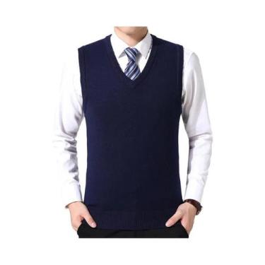 Imagem de Suéter casual masculino colete quente e confortável outono inverno mod