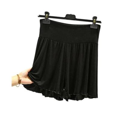 Imagem de Shorts Femininos De Modal Cor Pura Para Verão, Pijama Casual, Calça So