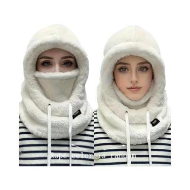 Imagem de Gorro De Pelúcia Quente Para Inverno, Fecho Com Cordão Elástico, Leve 