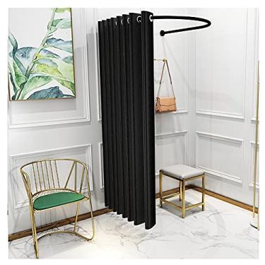 Imagem de Barraca de camarim de privacidade portátil com haste de cortina tipo U, rosa 85 x 80 cm - ideal para lojas de roupas e shoppings, fácil configuração, leve, solução de privacidade durável