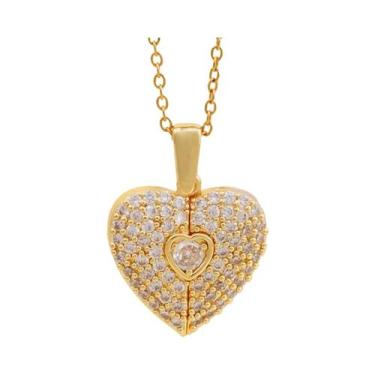 Imagem de Colar Feminino Com Pingente De Coração E Asas De Anjo, Joia Fashion Pa