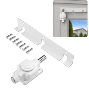 Imagem de Naroote Kit de Fechadura de Canto de Porta Deslizante Ventilação Ajustável Fechadura de Janela de Porta de Vidro de Segurança Montagem Superior Inferior Vários Pontos de Travamento