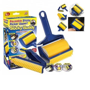 Imagem de Rolo Removedor Pelos Escova Magica Kit Lavavel 2 Em 1 Caes Gato Pet Comida Farelo Sofa Carro Limpeza Facil E Eficiente