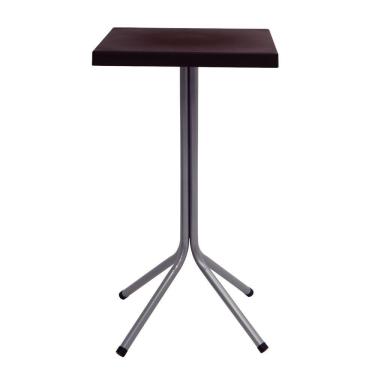 Imagem de Mesa Quadrada Tramontina Sigma Alta 59x106 Cm Marrom Polipropileno E Base Em Aço Carbono