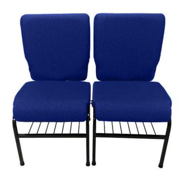Imagem de 02 Cadeiras Para Igrejas C/ Porta Biblía E Porta Cálice Azul