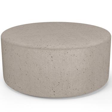 Imagem de Puff Redondo Orgânico Para Living 90cm Lola W01 Linho Bege - Lyam Decor