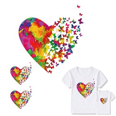 Imagem de Adesivos de transferência de calor de animais coloridos com borboleta, 3 peças, adesivos de transferência de calor, decalques para mulheres, meninas, homens, crianças, amantes, camiseta, jeans,