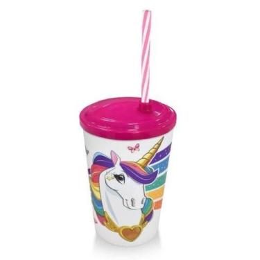 Imagem de Copo Plástico 550Ml Com Tampa E Canudo 23X9Cm 25636 Arqplast