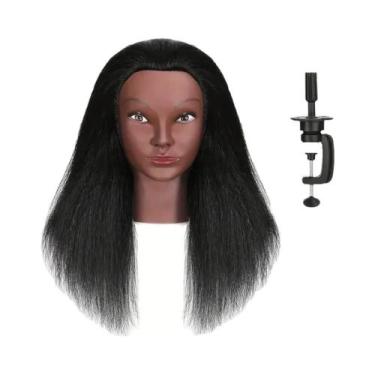 Imagem de Cabeça De Manequim Com Cabelo 100% Natural, Boneca De Treinamento De 1