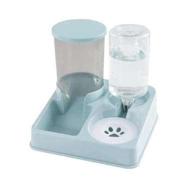 Imagem de Dispensador Automático De Água E Ração Para Gatos 2 Em 1 Inclinado Com