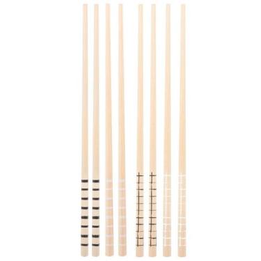 Imagem de Kit Hashi de Bambu 4 Pares 24cm Palitos Japoneses Sushi Lyor Estampa G