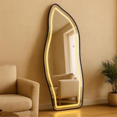 Imagem de Espelho Orgânico 170x70 com LED Jateado Touch Bivolt 3 Cores  Corpo In