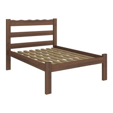 Imagem de Cama De Casal Madeira Maciça Para Colchão 128-138x188cm Multimóveis Imbuia