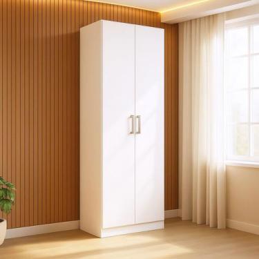 Imagem de Armário Multiuso 2 Portas 5 Prateleiras Branco Menezes - Móveis Meneze