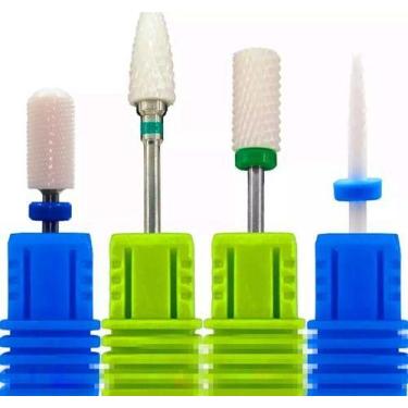 Imagem de Kit 4 Brocas Cerâmicas Para Unhas Gel Acrigel Ofertão - oem