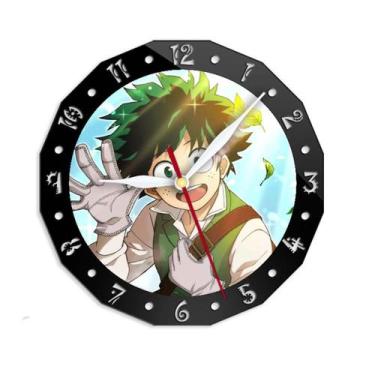Imagem de Relógio de parede My Heros Academias Midoriya Izuku 15 cm de vidro+plá