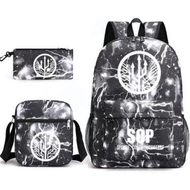 Imagem de Mochila SCPSS Satchel, bolsa escolar de lona para crianças, 3 unidades