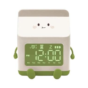 Imagem de Relógio Despertador LED Multifuncional Com Display Em Forma De Caixa D
