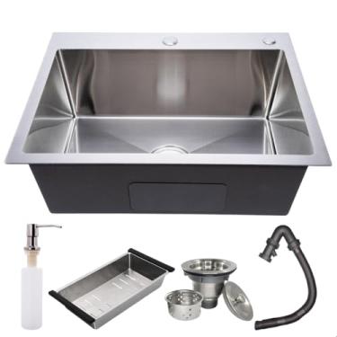 Imagem de Cuba Gourmet Cozinha Aço Inox 304 60x45 Quadrada Escovada SOFTINOX — Kit Cuba Gourmet Cozinha com Dispenser de Detergente, Cesto Escorredor e Válvula de Escoamento