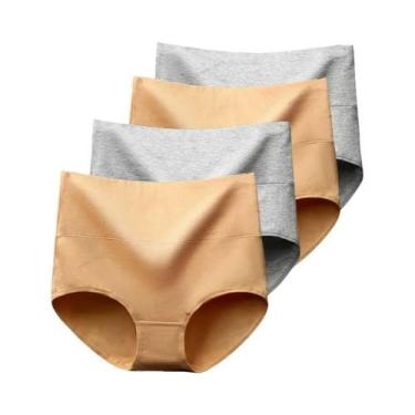 Imagem de Calcinhas De Algodão De Cintura Alta plus Size Para Mulheres, Cuecas M