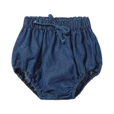 Imagem de Shorts De Algodão Denim Para Bebês Recém-Nascidos Com Bolsos Para Meni