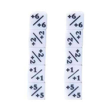 Imagem de Conjunto De 10 Peças De Dados De Contagem De 16mm, Bicolor, Positivo E