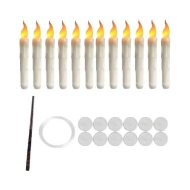 Imagem de Velas Flutuantes De Halloween Com Varinha Mágica LED Sem Chama, Operad