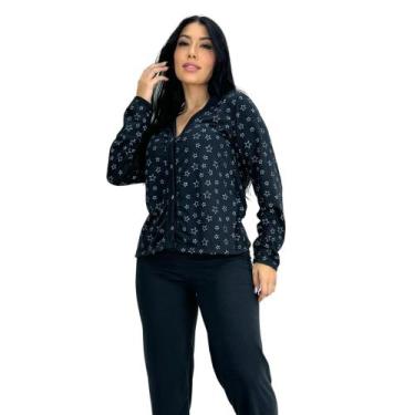 Imagem de Pijama de Inverno Americano com Botões para Amamentação Manga Longa e 