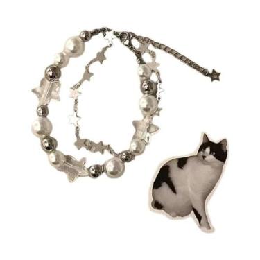 Imagem de Pulseira De Pérolas Em Camadas Com Contas Em Forma De Estrela, Similar