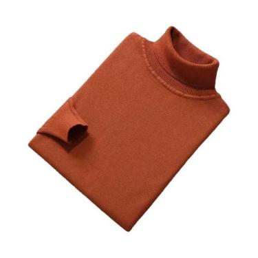 Imagem de Suéter Masculino De Gola Alta Em Mistura De Cashmere E Algodão, Pulôve