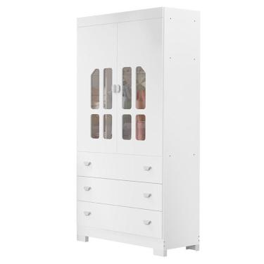 Imagem de Guarda Roupa Infantil New Katatau 2 Portas 3 Gavetas 100% MDF Branco Acetinado Reller M...