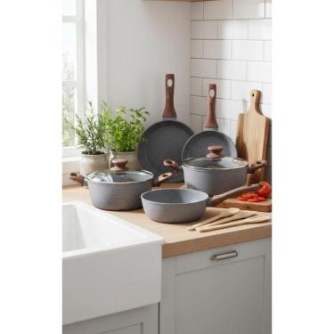 Imagem de Conjunto Panelas Antiaderente 10 Peças Indução Grafite - Congratulatio