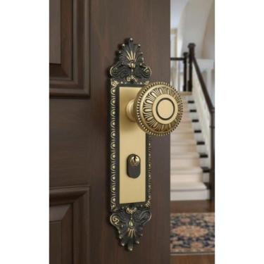 Imagem de Fechadura Externa Bronze Colonial Porta 2.5-3.5cm Aço Alavan - Congrat