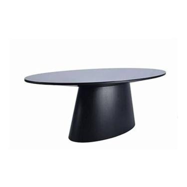 Imagem de Mesa De Jantar Cone Oval 137X90 Cm Laqueada Preto