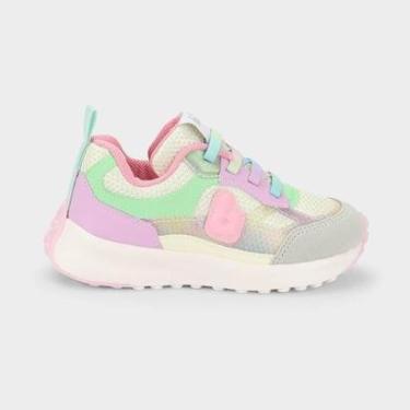 Imagem de Tênis Infantil Bibi Jogging Kids Rosa com Verde-Feminino