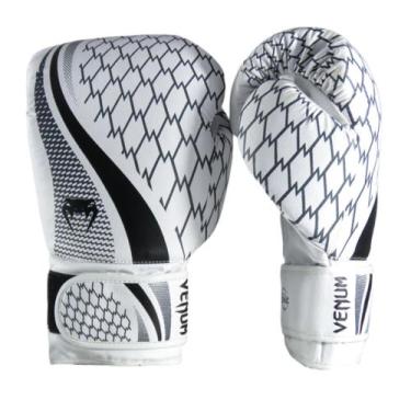 Imagem de Luva Branca Venum New Contender 2.0 Branco/Preto, 16oz