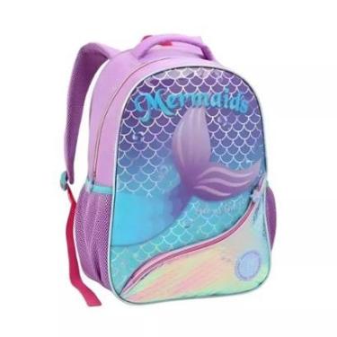 Imagem de Mochilas Costas Sereia Menina Infantil Holográfica Menina-Feminino