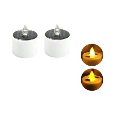 Imagem de Velas LED Solares Recarregáveis À Prova d'Água Para Decoração De Jardi