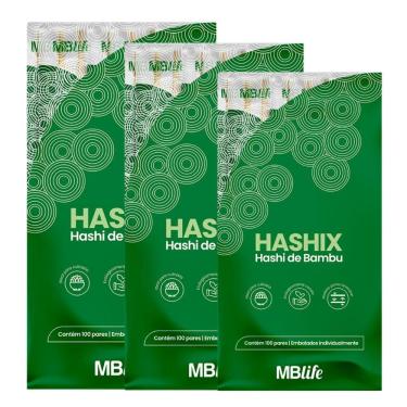 Imagem de Kit 10 Hashi de Bambu Biodegradável Pacote 100un Descartável Medix