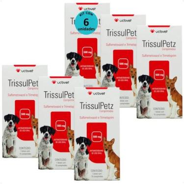 Imagem de Trissulpetz 500mg com 15 comprimidos para cães ucbvet kit com 6