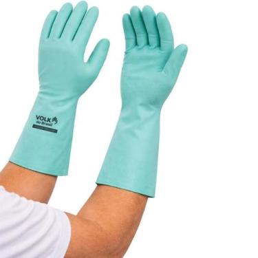 Imagem de Luva Segurança Nitrílica Nitri Slim C/ Forro Verde Volk CA 40570 Taman