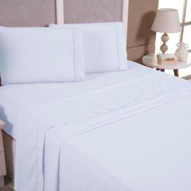 Imagem de Jogo de Cama Aquarela Queen Micropercal Ponto Palito 04 Peças 200 Fios